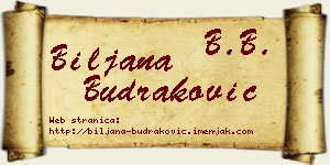 Biljana Budraković vizit kartica